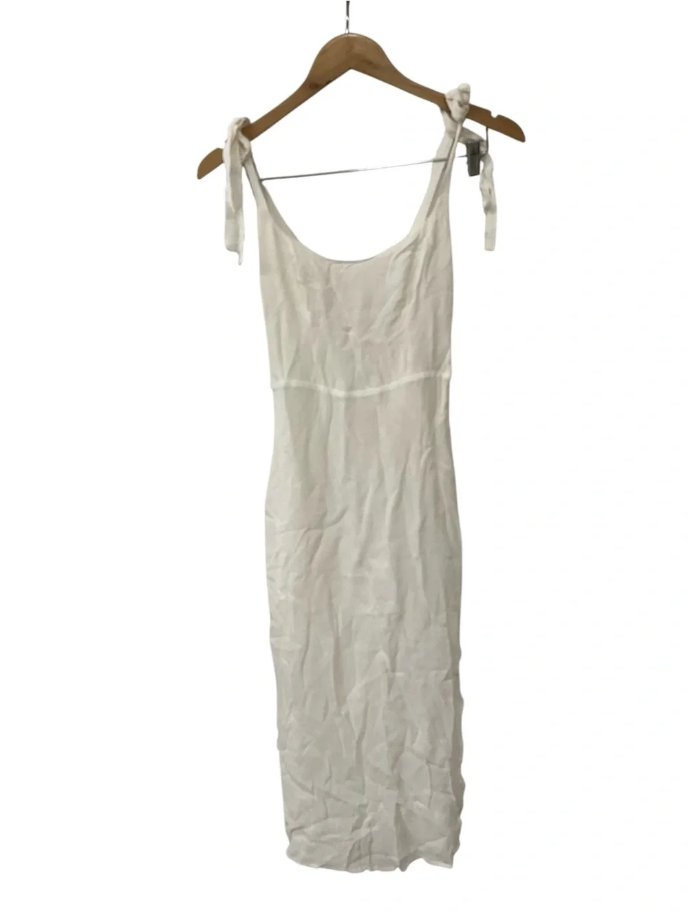 Reformation Cream Tie-Shoulder Midi Slip Dress